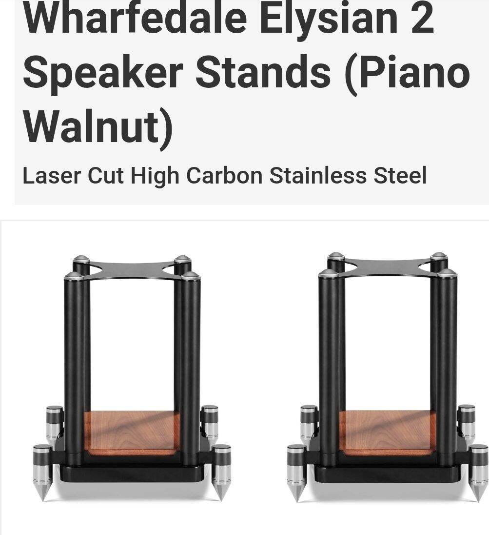 wharfedale elysian 2 stand walnut pair