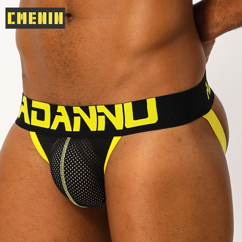 ORLVS (1 Pieces) Plain Milk Fiber Sexy Men Underwear Thong Mens Jockstrap High Quality Thongs And G strings Lingeries CMENIN Comfortable Patchwork Innerwear AD154