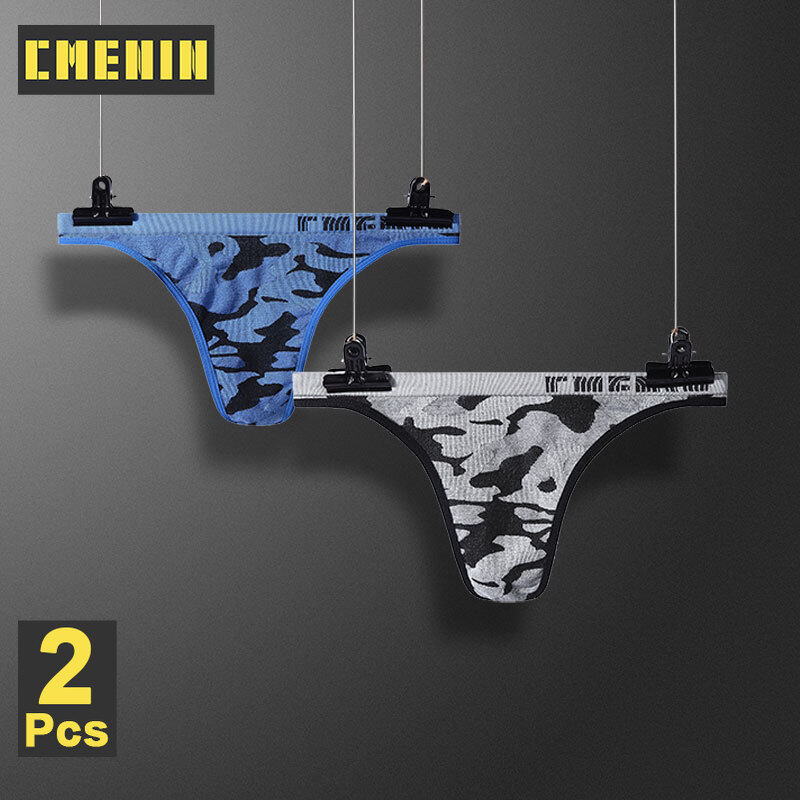 CMENIN Brand 2Pcs Nylon Patchwork Breathable Men Underwear Thongs Men Jockstraps Ins Style Jockstrap Mens Thongs G strings Man CM104