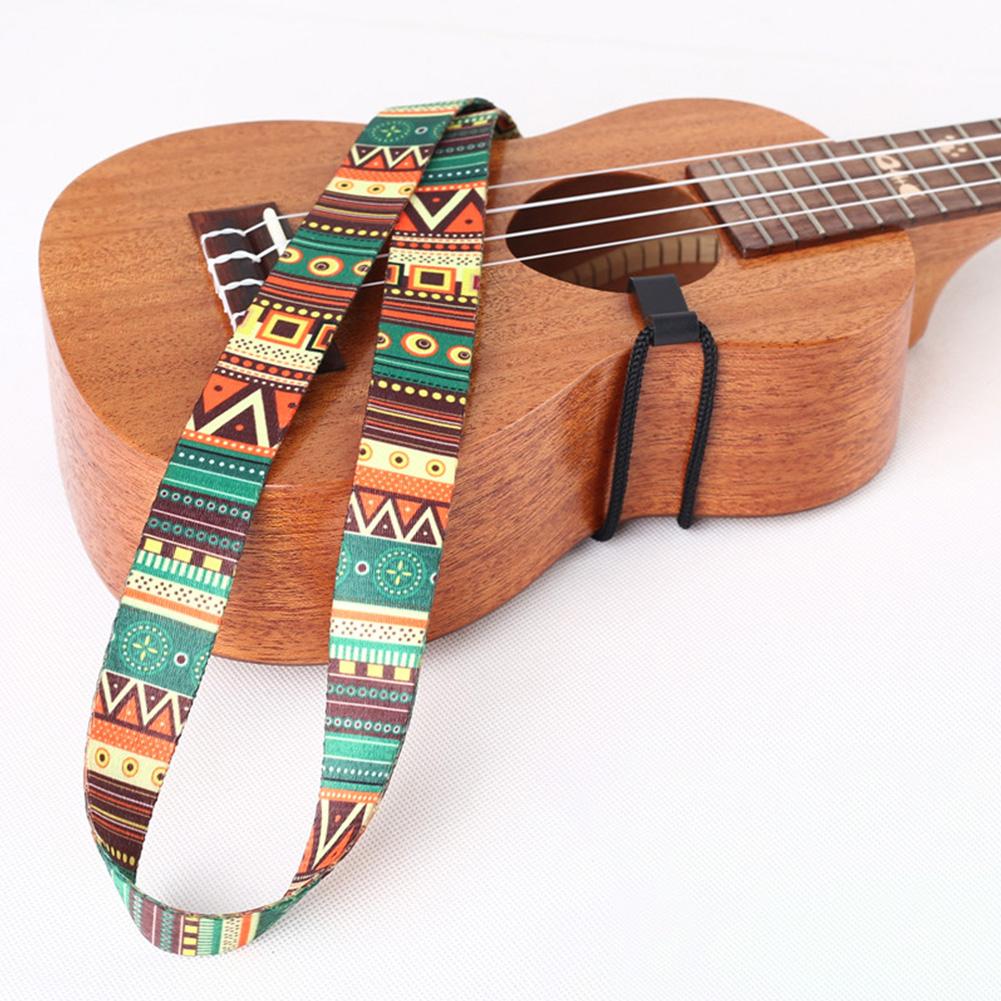 KOKKO Strap for Guitar Hawaii Ukulele Ethnic Pattern Adjustable Nylon Clip On Ukulele Strap Belt Sling With Hook Ukulele Guitar Accessories
