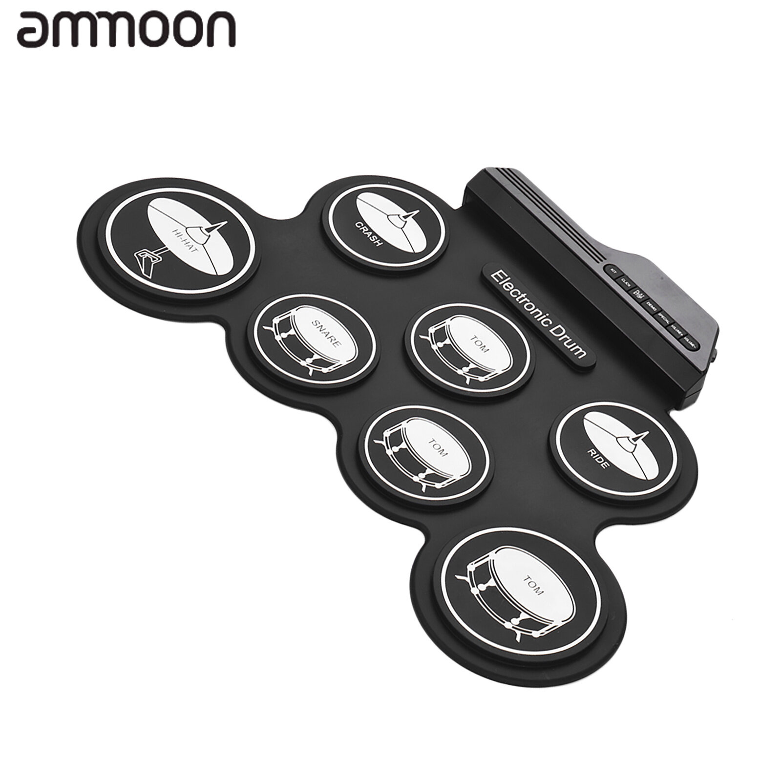 [Hot sale] Compact Size USB Roll-Up Silicon Drum Set Digital Electronic Drum Kit 7 Drum Pads with Drumsticks Foot Pedals