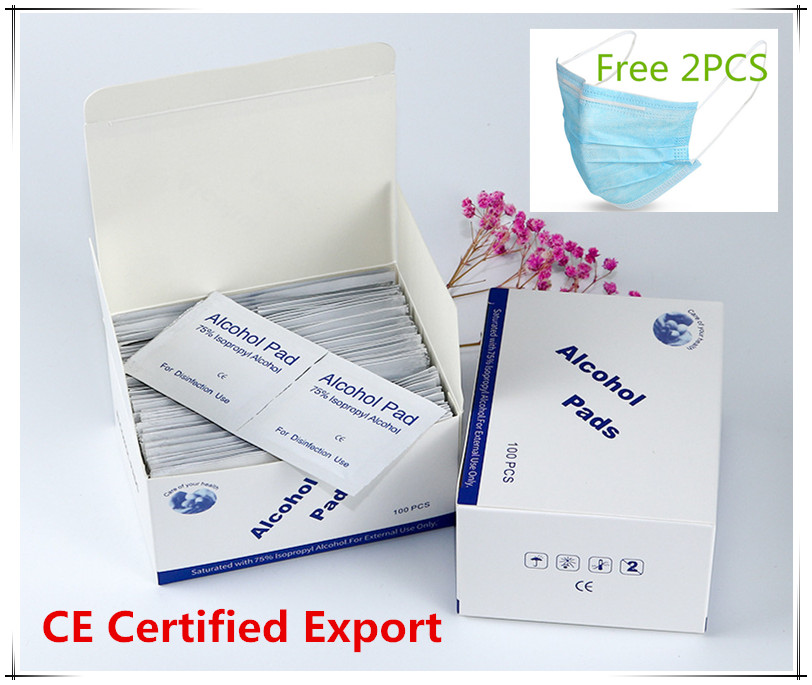 100PCS Disposable Alcohol Prep Pads 3x6cm Sterilization First Aid Disinfection 70% Alcohol Wet Tissue