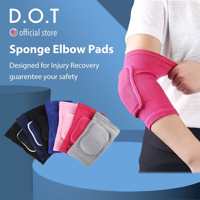 1 PC D.O.T Elastic Elbow Pads Thickened Sponge Elbow Basketball Volleyball Elbow Protectors Guard Sport Arm Sleeve