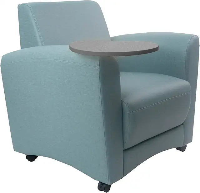 FDP Pro Series Upholstered Common Area Chair with Tablet; Collaborative Commercial Furniture for Hotel Lobby
